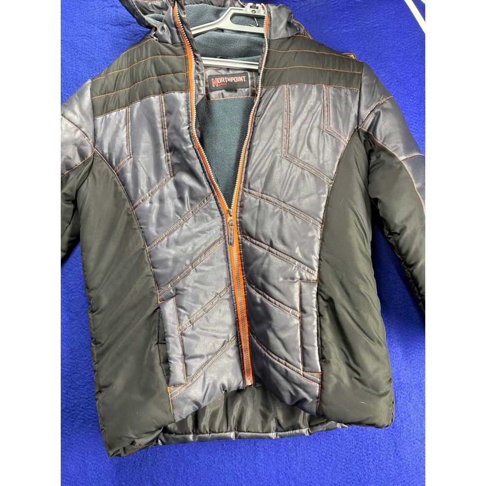 Gorpcore Boys Northpoint Puffer Jacket XL 18/20 Black Charcoal Orange